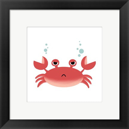 Framed Art Sea Creatures - Crab Wall Decor 18x24 Artwork
