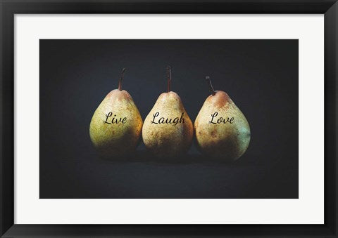 Framed Art Pears - Live Laugh Love Wall Decor 18x24 Artwork