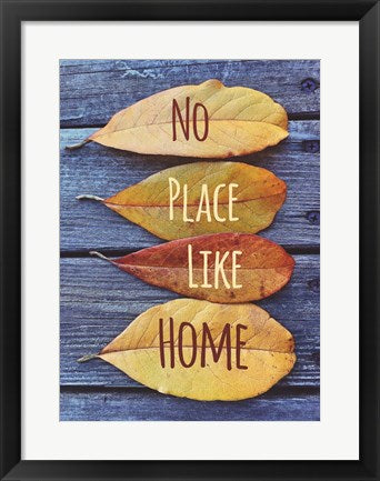 Framed Art No Place Like Home Leaves Wall Decor 18x24 Artwork