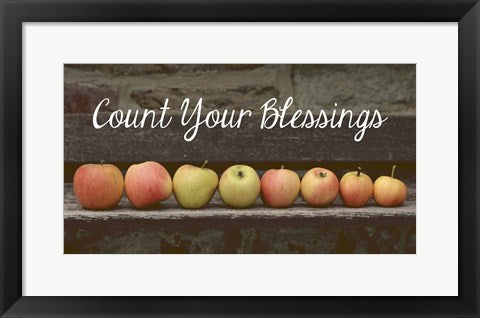 Framed Art Count Your Blessings Apples Wall Decor18x24 Artwork