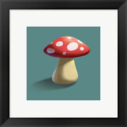 Mushroom on Teal Background Part I by Color Me Happy