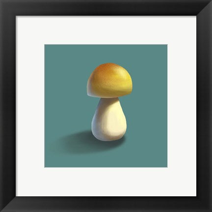 Framed Art Mushroom on Teal Background Part II Wall Decor 18x24 Artwork