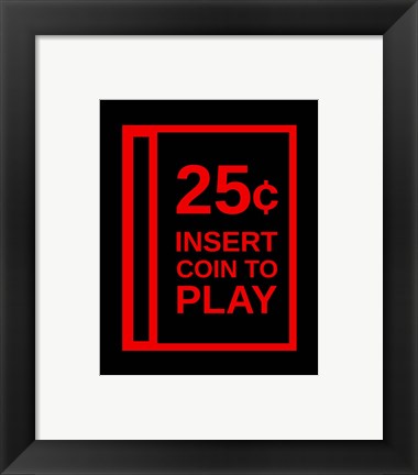 Framed Art Insert Coin To Play Wall Decor 18x24 Artwork