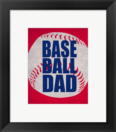 Framed Art Baseball Dad In Red by Sports Mania Wall Decor 18x24 Artwork