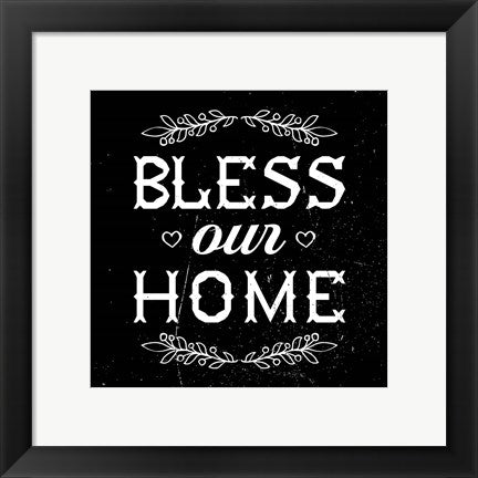 Framed Art Bless Our Home-Black Wall Art Wall Decor 18x24 Artwork