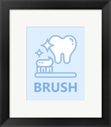 Framed Art Boy's Bathroom Task-Brush Wall Decor18x24 Artwork