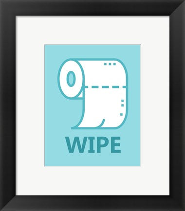 Framed Art Boy's Bathroom Task-Wipe Wall Decor18x24 Artwork