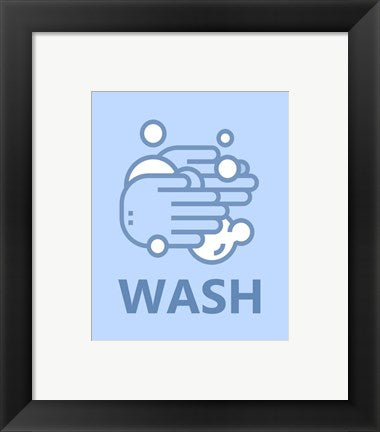 Framed Art Boy's Bathroom Task-Wash Wall Decor18x24 Artwork