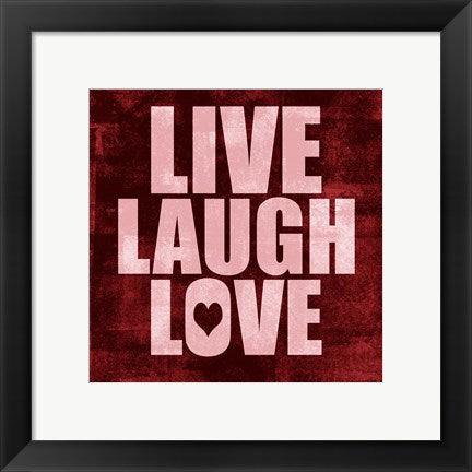 Framed Art Live Laugh Love-Grunge Wall Decor 18x24 Artwork