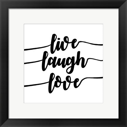 Framed Art Live Laugh Love-Script Wall Decor 18x24 Artwork
