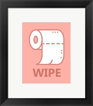 Framed Art Girl's Bathroom Task-Wipe Wall Decor 18x24 Artwork