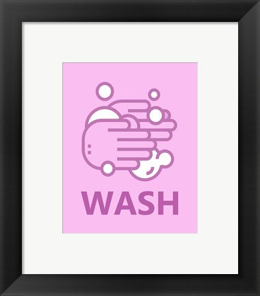 Framed Art Girl's Bathroom Task-Wash Wall Decor 18x24 Artwork