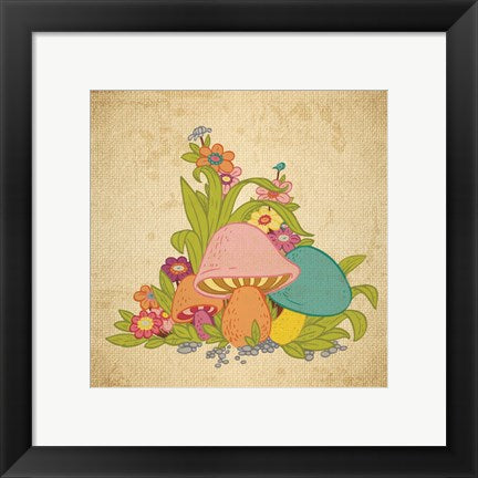 Framed Art Colorful Mushrooms Wall Art Wall Decor 18x24 Artwork