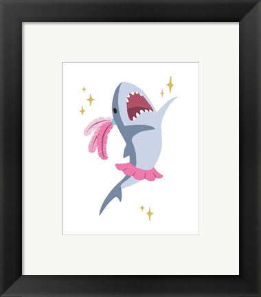 Framed Art Wash Brush Floss Flush Shark Pink Part I Wall Decor 18x24 Artwork