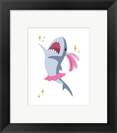 Framed Art Wash Brush Floss Flush Shark Pink Part III Wall Decor 18x24 Artwork