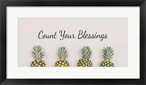 Framed Art Count Your Blessings Pineapples Wall Decor18x24 Artwork