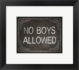 No Boys Allowed Chalkboard Background by Color Me Happy