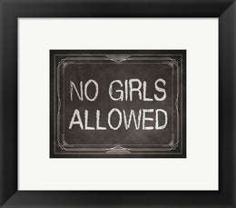 No Girls Allowed Chalkboard Background by Color Me Happy
