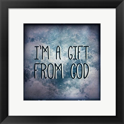 Framed Art I'm A Gift From God Wall Decor 18x24 Artwork