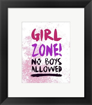 Framed Art Girl Zone-Grunge Wall Decor 18x24 Artwork