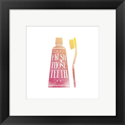 Framed Art Brush Those Teeth Watercolor Silhouette Wall Decor18x24 Artwork