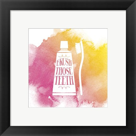 Framed Art Brush Those Teeth Watercolor Splash Wall Decor18x24 Artwork