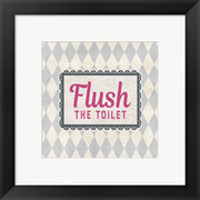 Framed Art Flush The Toilet Gray Pattern Wall Decor18x24 Artwork