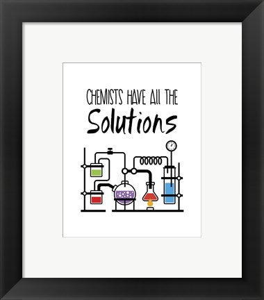 Framed Art Chemists Have All The Solutions White Wall Decor18x24 Artwork