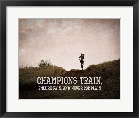 Framed Art Frame Art Champions Train Woman Color by Sports Mania Wall Decor 18x24 Artwork