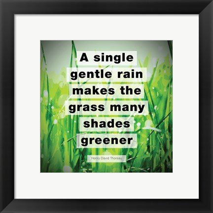 Framed Art A Single Gentle Rain - Henry Thoreau Quote (Vibrant) Wall Decor18x24 Artwork