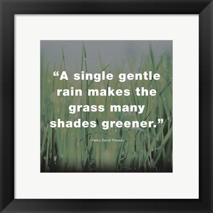 Framed Art A Single Gentle Rain - Henry Thoreau Quote (Dark) Wall Decor18x24 Artwork