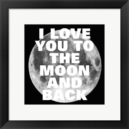 Framed Art Love You to the Moon and Back Wall Decor 18x24 Artwork
