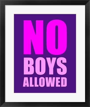 Framed Art No Boys Allowed - Purple Wall Decor 18x24 Artwork