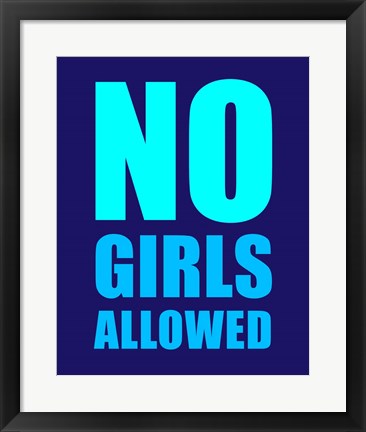 Framed Art No Girls Allowed - Navy Wall Decor 18x24 Artwork