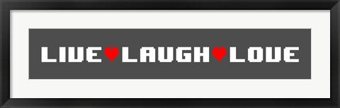 Framed Art Live Laugh Love - Gray Panoramic Wall Decor 18x24 Artwork