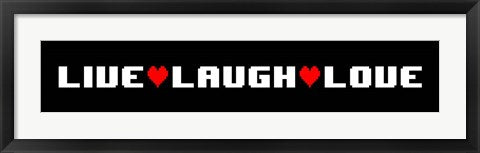 Framed Art Live Laugh Love - Black Panoramic Wall Decor 18x24 Artwork