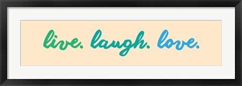 Framed Art Live Laugh Love - Beige Wall Decor 18x24 Artwork