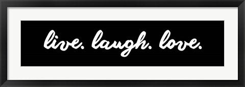 Framed Art Frame Art Live Laugh Love - Black Wall Decor 18x24 Artwork