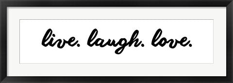 Framed Art Live Laugh Love - White Wall Decor 18x24 Artwork