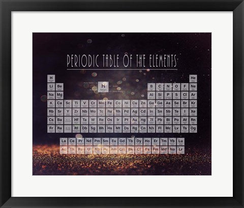 Framed Art Periodic Table Gold Dust - Purple Wall Decor 18x24 Artwork
