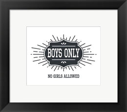 Boys Only Sunburst White Background by Color Me Happy