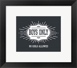 Boys Only Sunburst Cool Gray Background by Color Me Happy