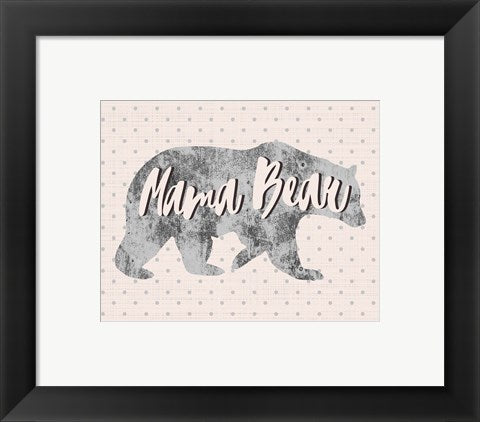 Framed Art Mama Bear Silhouette Wall Decor 18x24 Artwork