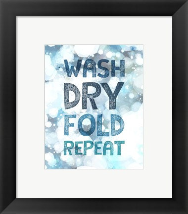 Framed Art Wash Dry Fold Repeat Bubbles Wall Decor 18x24 Artwork