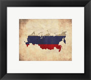 Map with Flag Overlay Russia by Color Me Happy