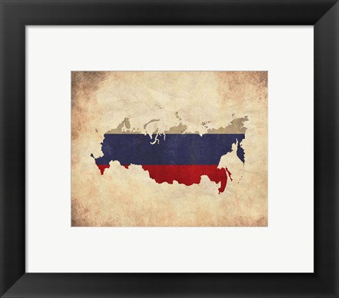 Map with Flag Overlay Russia by Color Me Happy