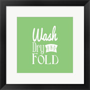 Wash Dry And Fold Green Background by Color Me Happy
