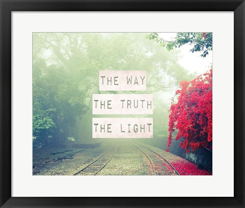 Framed Art The Way The Truth The Light Railroad Tracks Wall Decor 18x24 Artwork