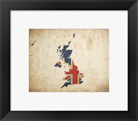 Map with Flag Overlay United Kingdom by Color Me Happy