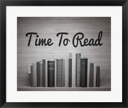 Time To Read - Wood Background Black and White by Color Me Happy